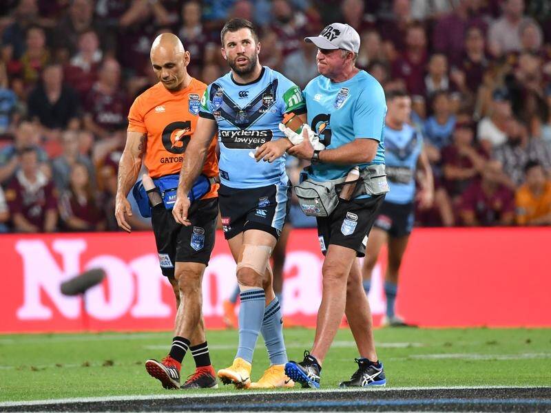 NSW's James Tedesco had to come off after suffering concussion in the third State of Origin match.