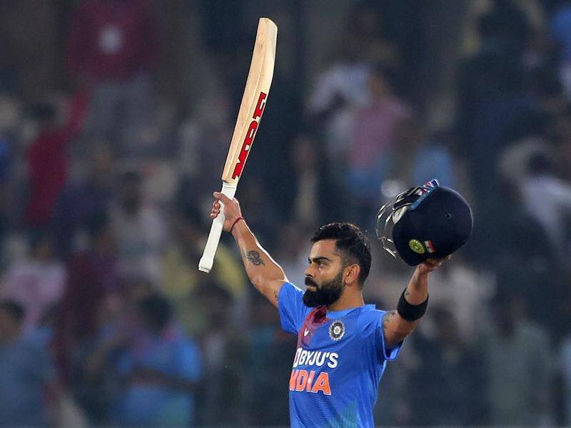 Captain Virat Kohli has led India to T20 victory over the West Indies.