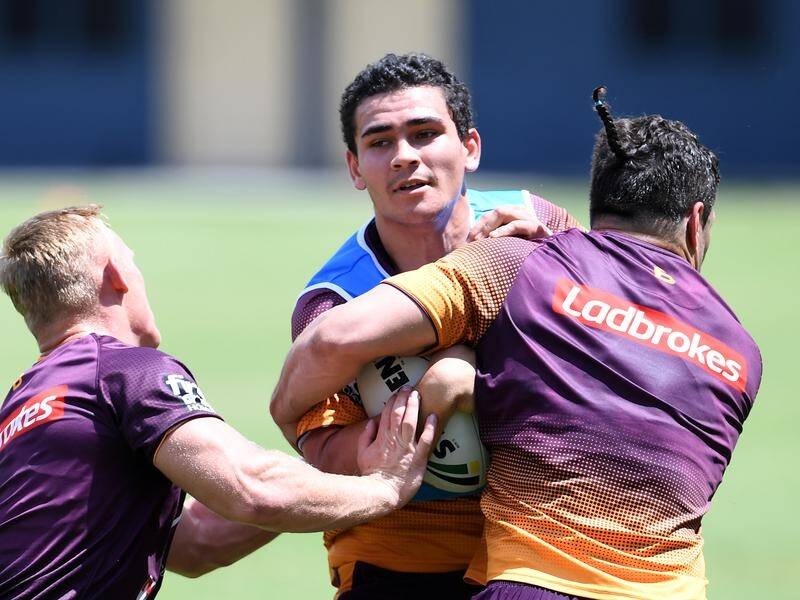 Rising rugby star Izaia Perese has defected to league with the Brisbane Broncos.