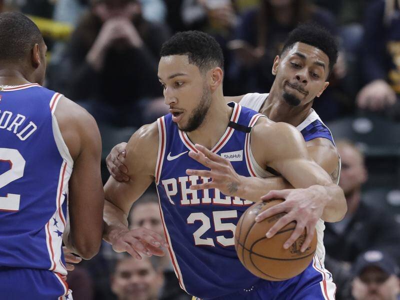 Ben Simmons managed just four second-half points in Philadelphia's loss to Indiana in the NBA.