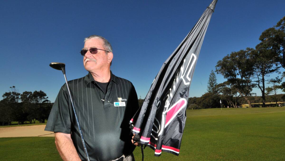 Wet track: Port Macquarie Golf club president Col Pickering checks the weather ahead of the Seaside Classic this weekend.