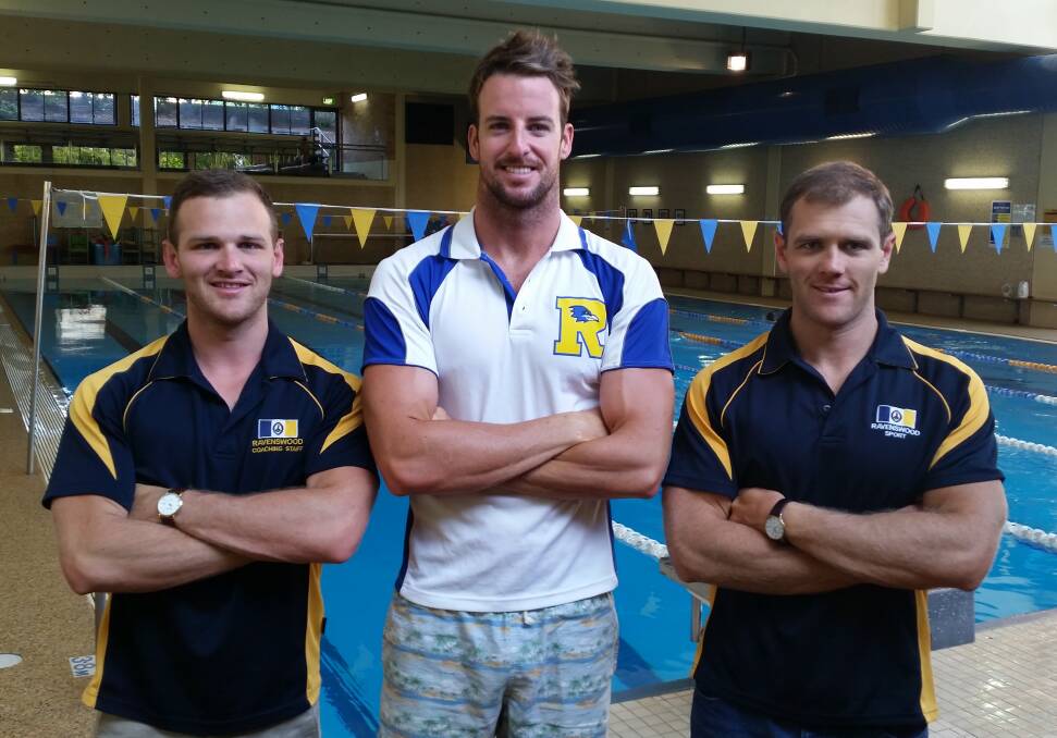 Working partnership: James Magnussen and his new coaches, Lach and Mitch Falvey.