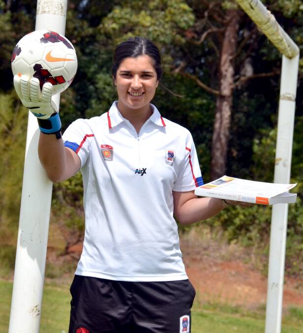 Busy life: Newcastle Jets keeper Claire Coelho knows all about 
balancing study and play. 