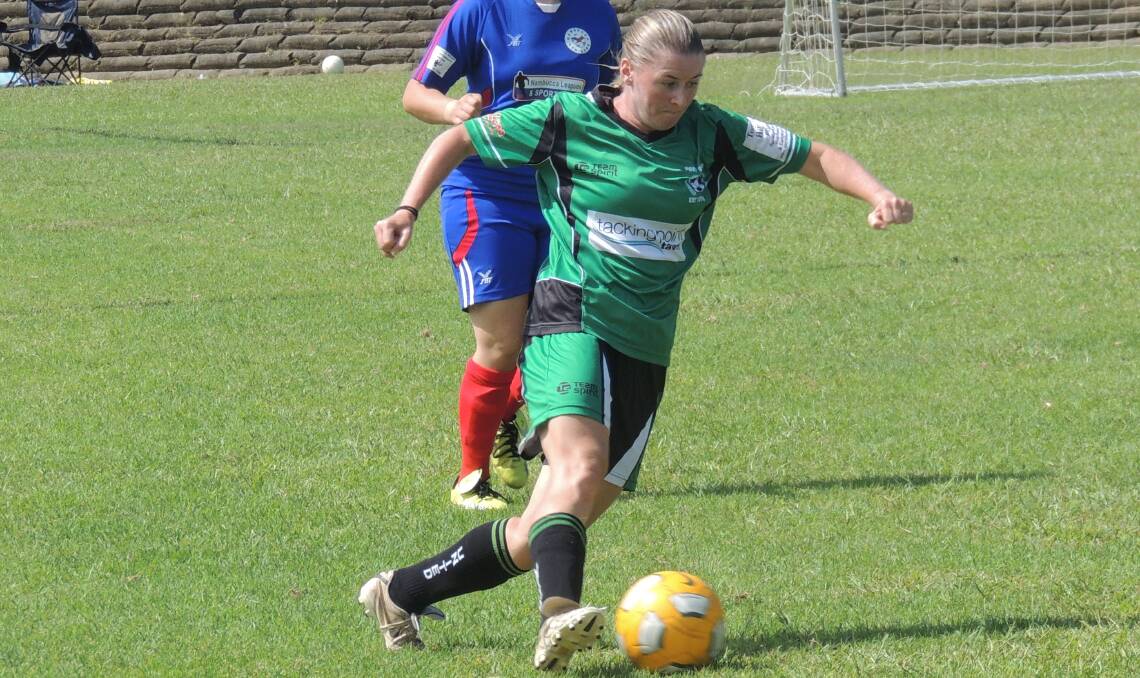 Skye Lacey on the ball for United
