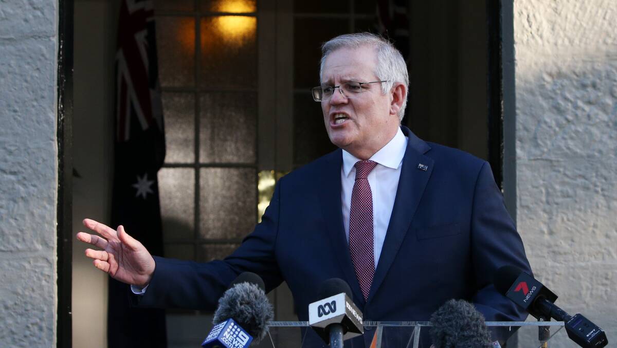 Morrison resolutely refused to use the 'S word' one day - then made sure to utter it the next. Why the change? Picture: Getty Images