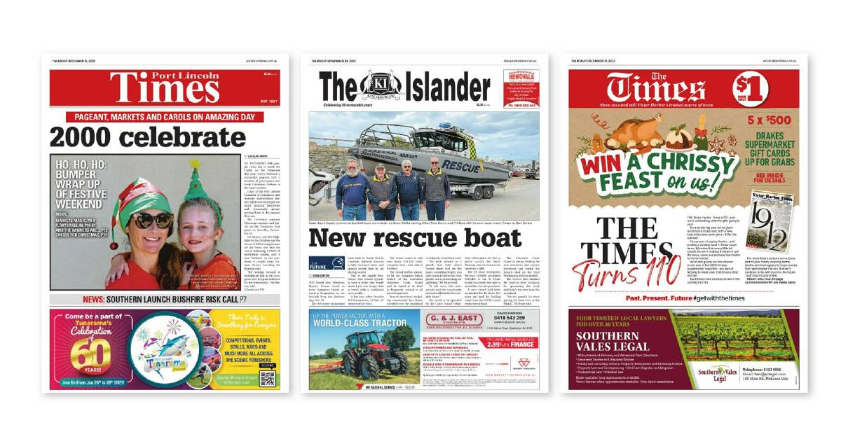 The South Australian titles being sold to Star News Group include the Port Lincoln Times, Kangaroo Island's The Islander and Victor Harbor's The Times.