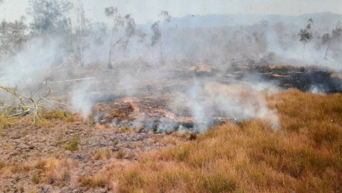 Smoke billowing across the wetlands during the bushfires.