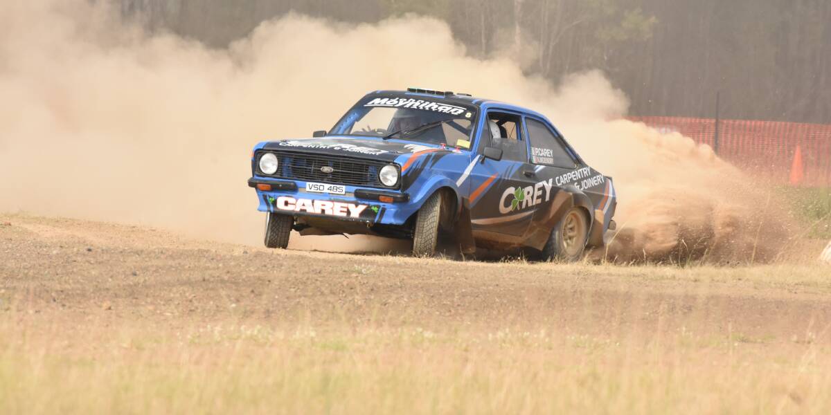 Paddy Carey and Niall McKendry in action during the Nabiac Rallysprint earlier this year. The round will open the 2019 NSW Rallysprint Series. Photo: Scott Calvin.