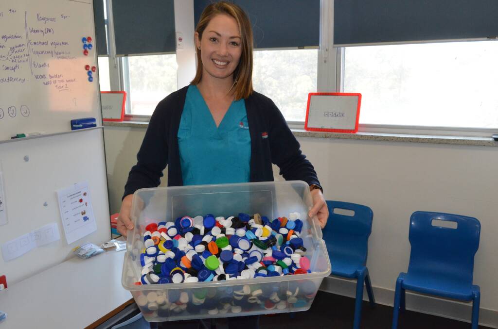 Speech pathologist Carly Powell is driving the bottle lid recycling project from the Macleay-Hastings hospitals. Photo: Callum McGregor