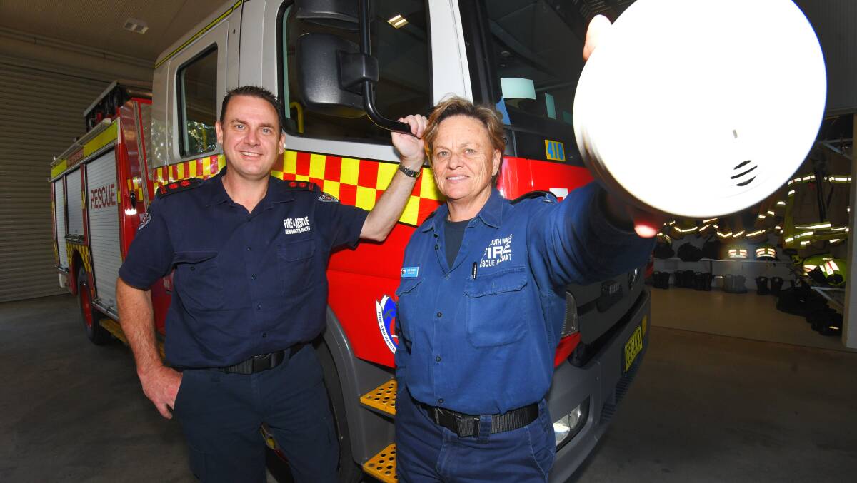 Check your alarm: Captain Damian Buchtmann and Station officer Dawn Maynard.