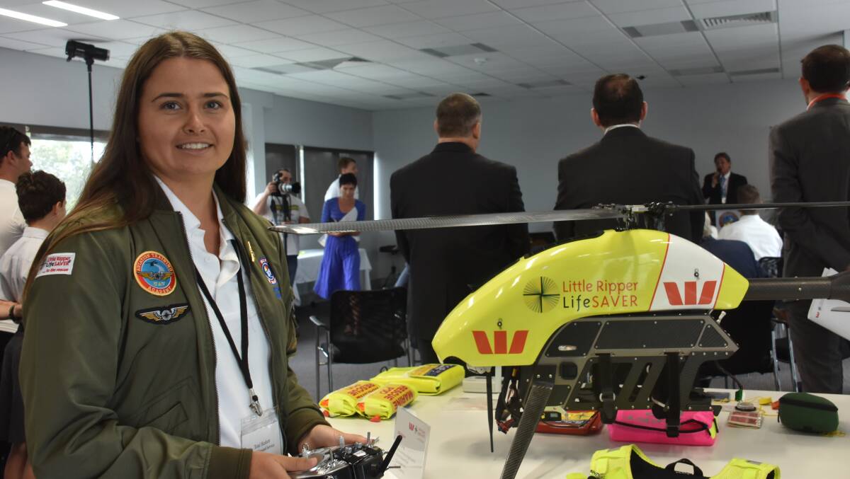  Proud pilot: The first woman to qualify to be a drone lifesaver pilot, Toni Hurkett of Port Macquarie. Photo: Ivan Sajko