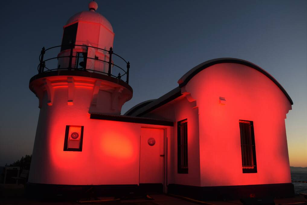 Lighthouse goes red for dyslexia awareness