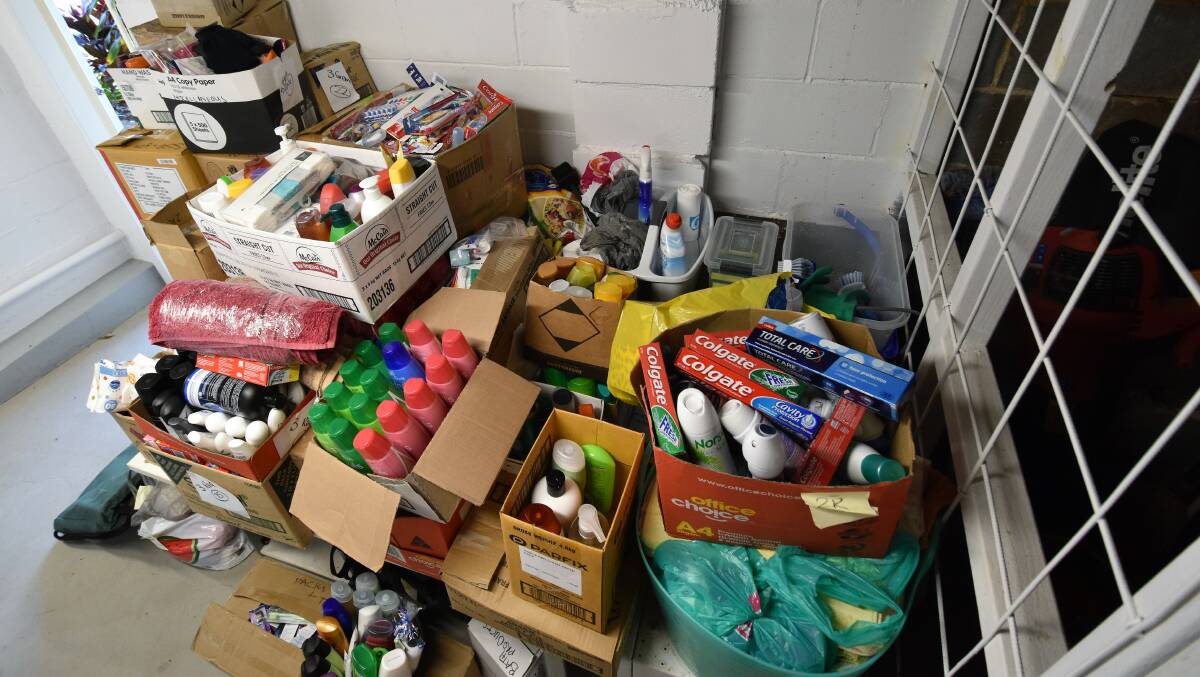 Lots of essentials: Just some of the items the less fortunate can use at the Youth Hub shower and laundry.