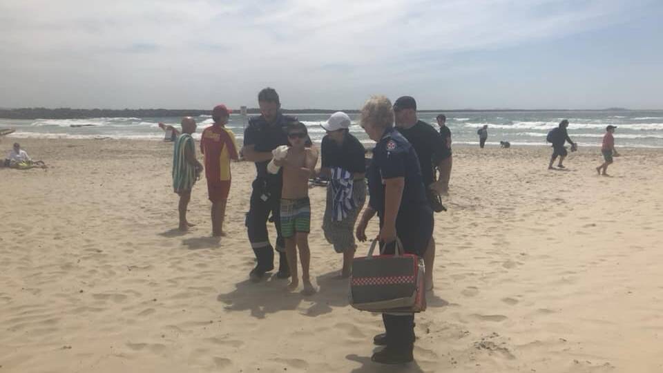 A young boy broke his wrist at Town Beach. Photo: Port Macquarie Lifeguards