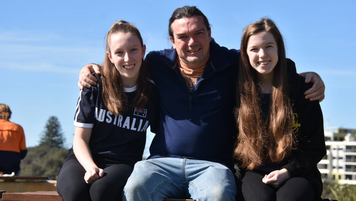 Where is Brooke: Tommy Harrison with his daughters, Grace and Brooke, in Port Macquarie. 