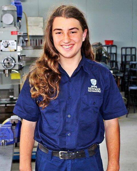 Long locks: Newman Senior Technical College student Ryan Sheppard will shave his head for charity. Photo: Supplied