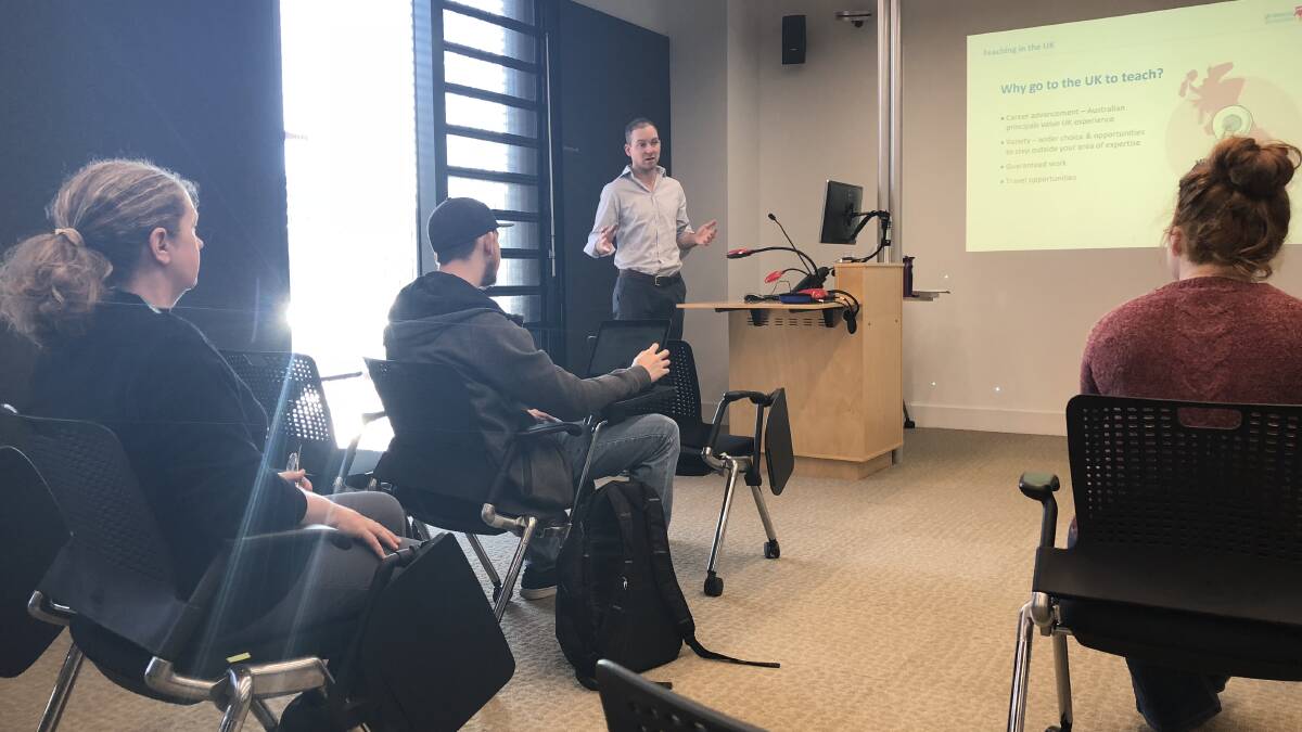 Overseas options: Senior Consultant at Protocol Education Australia, Mitch Jones, spoke with students on Friday, July 3.