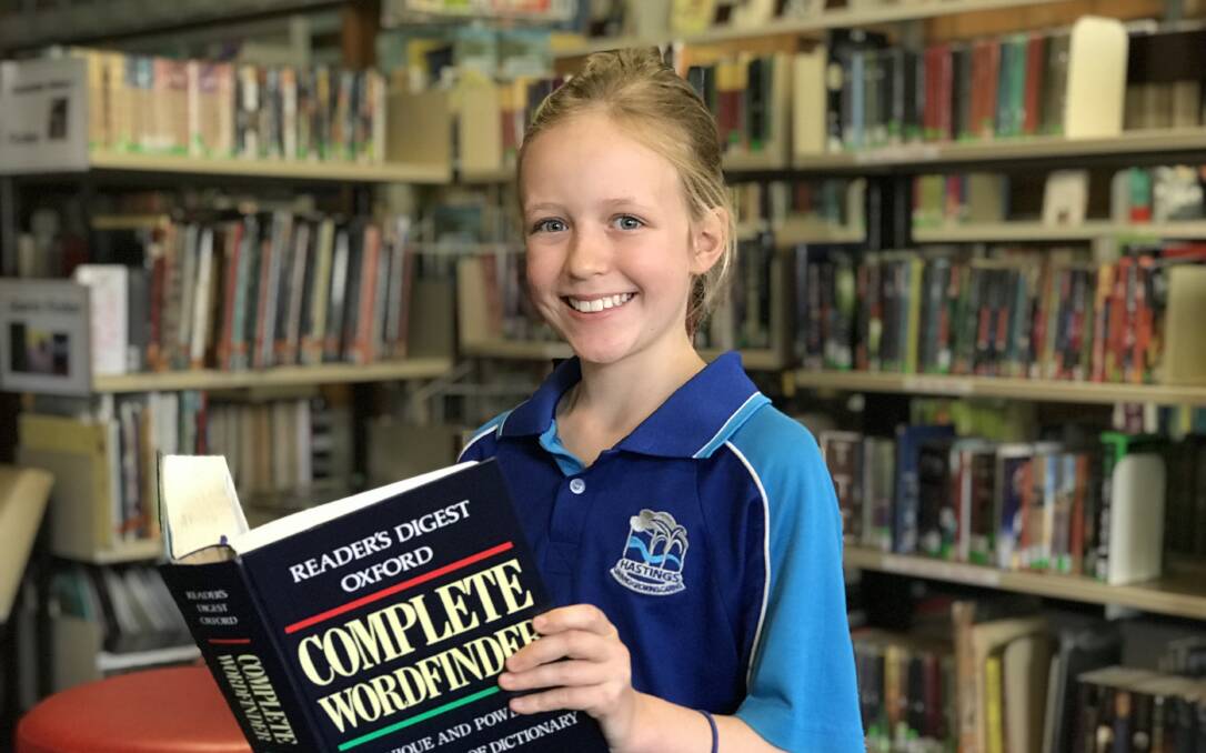 Buzzing with joy: Spelling bees are Matilda's niche and she hopes to taste more success at state level in November. Photo: Matt Attard