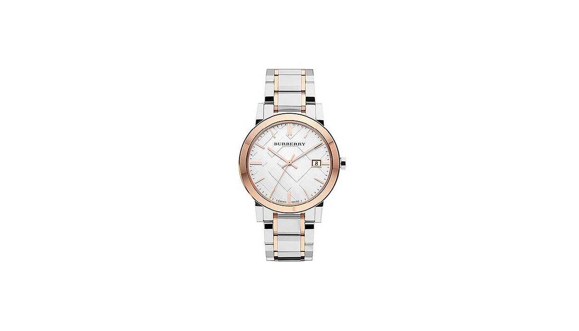When you're having an amazing time together ... The Burberry 1300 Watch, $949 is stainless steel and rose gold plated. Available at: http://shop.davidjones.com.au/djs/en/davidjones/1300-watch-5474-600052--1