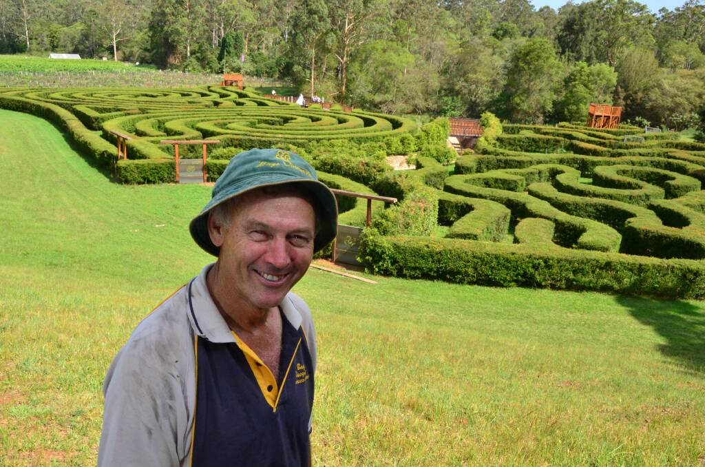 Jim Mobbs with the new Bago Vineyards Maze which will open this Sunday from noon.