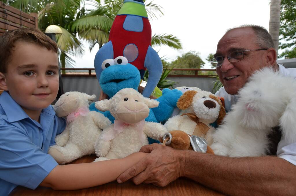 Priceless find: Julian Schaefer's precious plush toys were found by Steve Poulter on the side of the road.