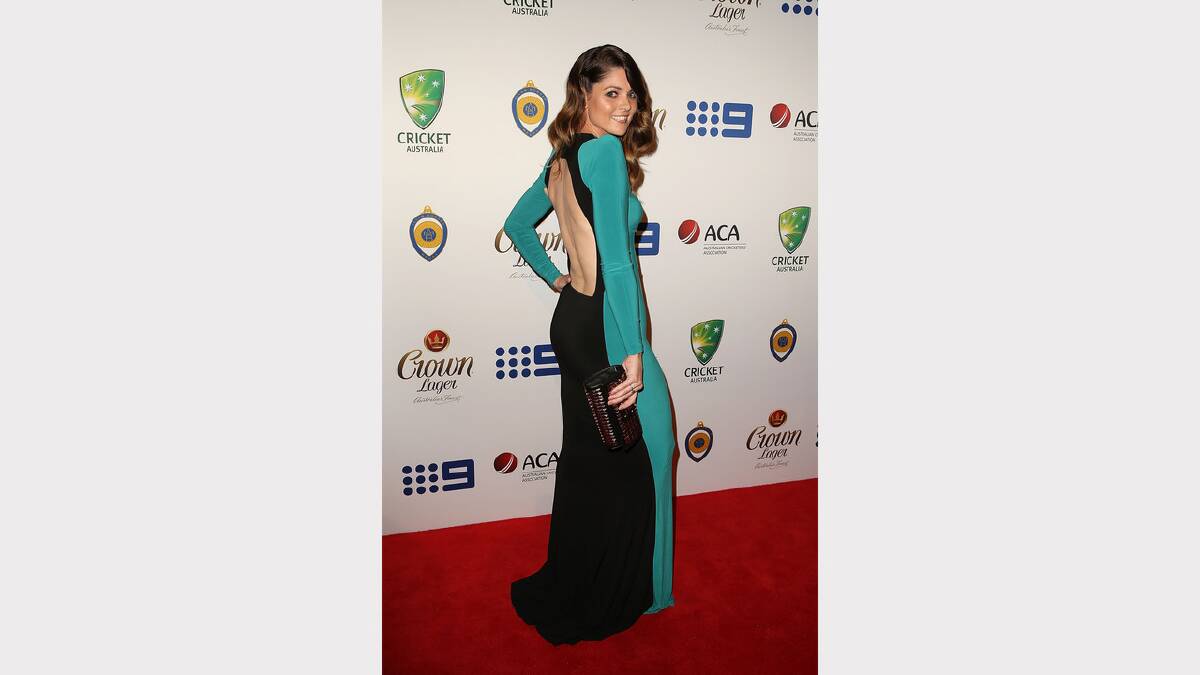 Jessica Bratich-Johnson arrives at the 2014 Allan Border Medal  on Monday night. Picture: GETTY IMAGES