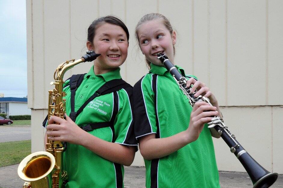 Jasmine Edghill and Emily Stewart from the Young Guns Concert Band which will perform at the upcoming Christmas party in Port's CBD.