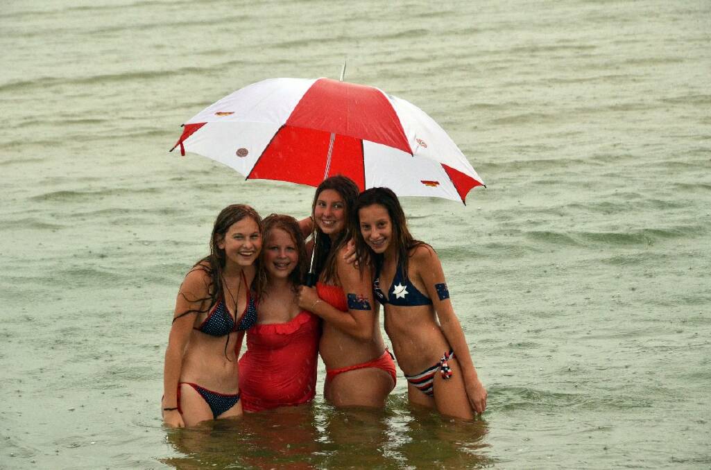 Australia Day 2012 was a wet one so we embraced the theme and went with it at Lake Cathie.