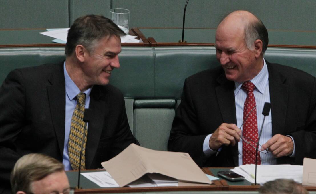 In parliament with fellow independent, Tony Windsor. Pic: Andrew Meares