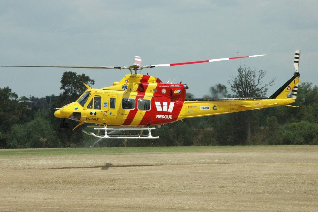 The injured paraglider was flown to a Newcastle hospital for further treatment.