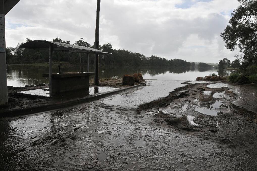 Rocks Ferry Reserve after the Hastings River burst its banks. Pic: Peter Gleeson