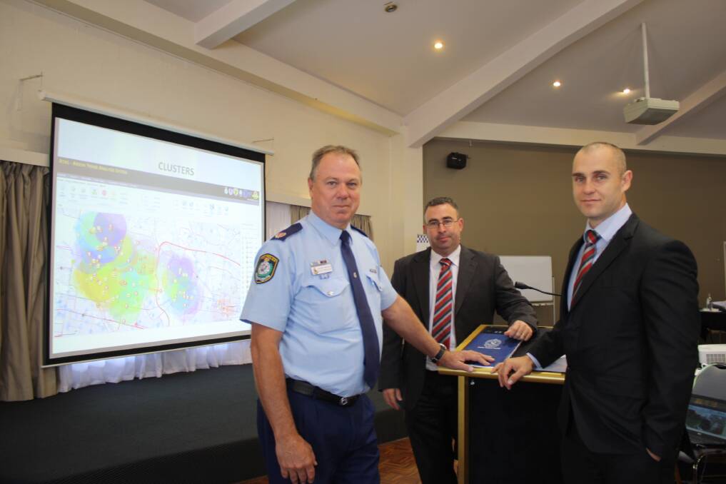 Assistant Commissioner Geoff McKechnie with Detective Senior Constable Ben Waldron and Detective Sergeant Hassan El-Khansa at the Rural Crime Investigators conference in Mudgee on Wednesday. Pic: Mudgee Guardian