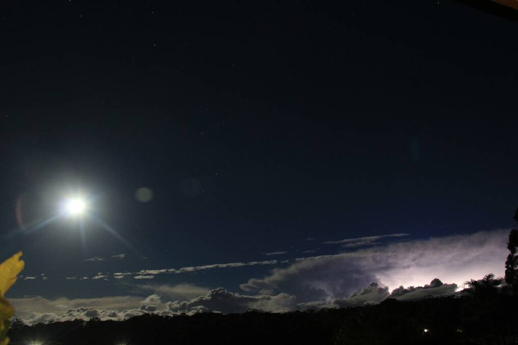 Storm activity near Port Macquarie on Sunday. Pic courtesy of @marcclapton