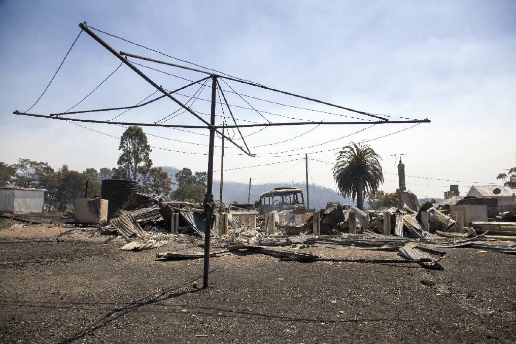 Burnt houses at Dunalley on the east coast of Tasmania after a bushfire ravaged the town. PIc: Peter Mathew