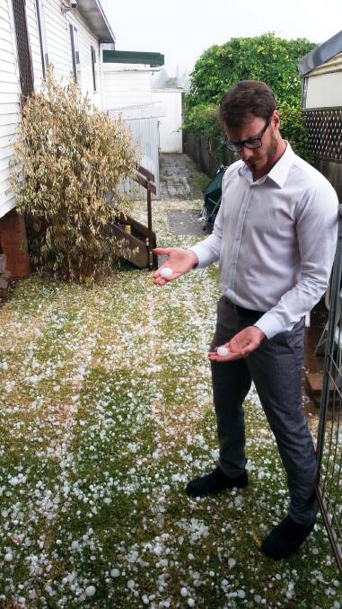  Hail in the backyard. From Jonathon Rounsley.