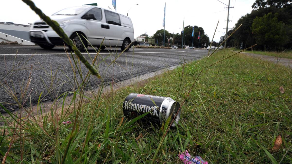 Worrying trend: Alcohol packaging now accounts for more than 50 per cent of the litter alongside our highways. Pic: PETER GLEESON