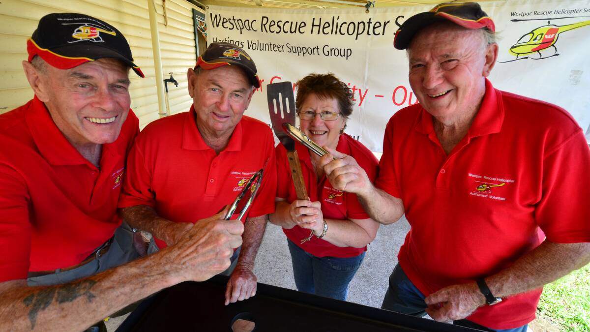 Vital crew: From left, Westpac Rescue Helicopter volunteers Frank Little, Jack Fletcher, Chris Cavanagh and Bruce Cant.