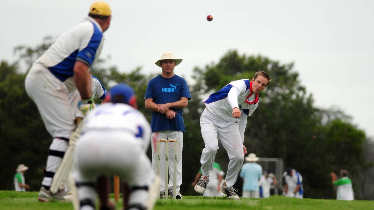 Good bowling: Andrew Hamilton in action for Wauchope RSL against Camden Haven.