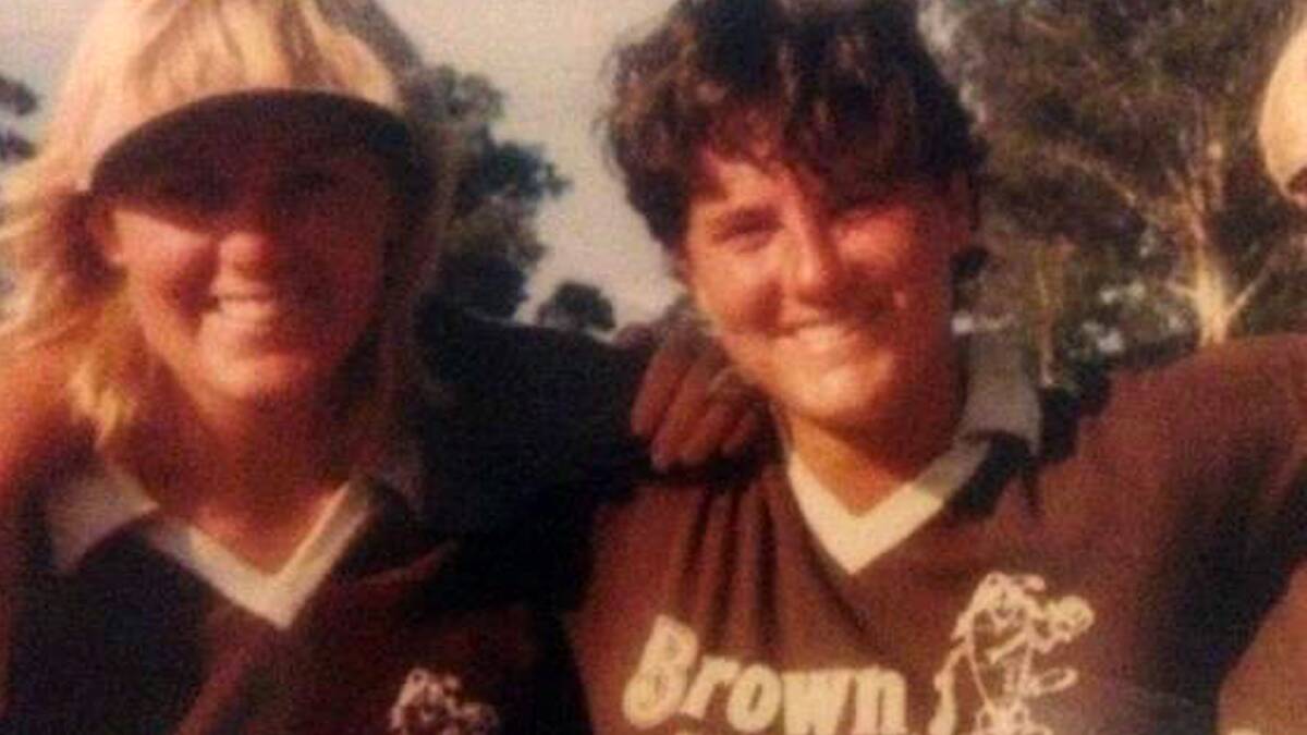 Port Macquarie's Haylea Petrie, right, will soon join the international Softball Hall of Fame. She's pictured with Annecke Huender.