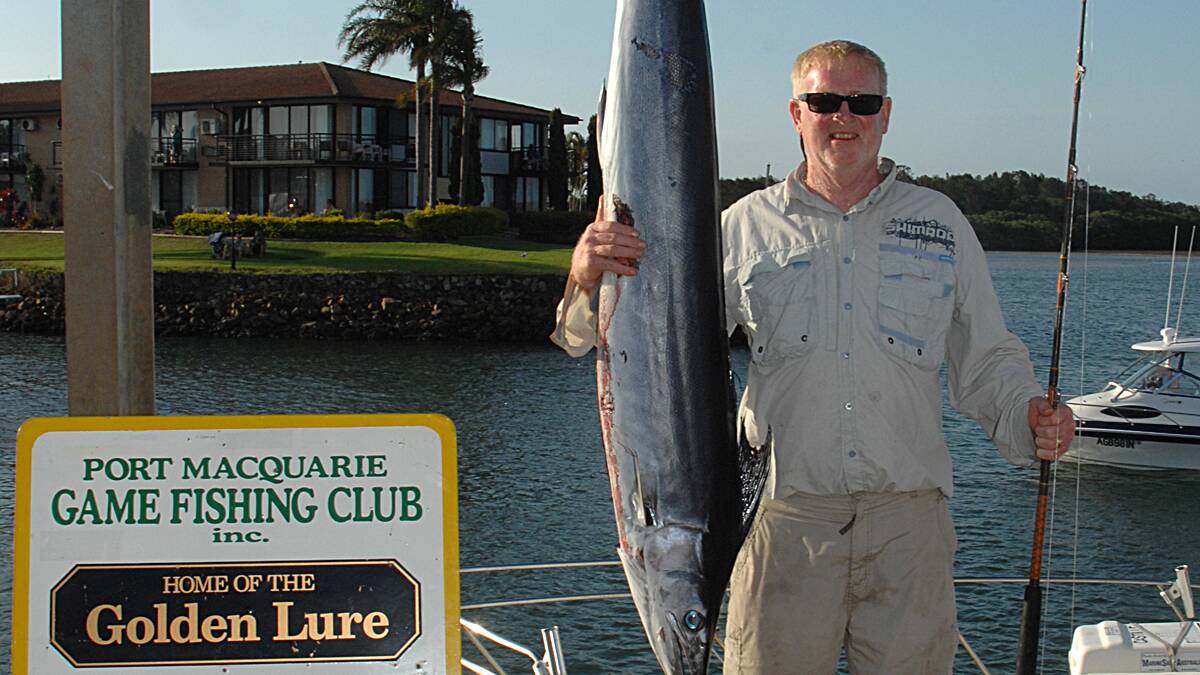 Ken Dykes with his short-billed spearfish catch on Wednesday. Pic: MIKE KANE
