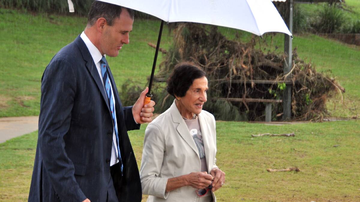Acting Governor-General Marie Bashir inspected the damage caused by the weekend floods when she visited the Hastings yesterday