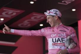 Tadej Pogacar has extended his lead in the Giro d'Italia following the second time trial. (AP PHOTO)