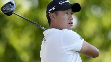 Former champ Collin Morikawa has claimed a share of the PGA Championship lead in Kentucky. (AP PHOTO)